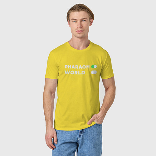 Мужская футболка Pharaon On, World Off / Желтый – фото 3