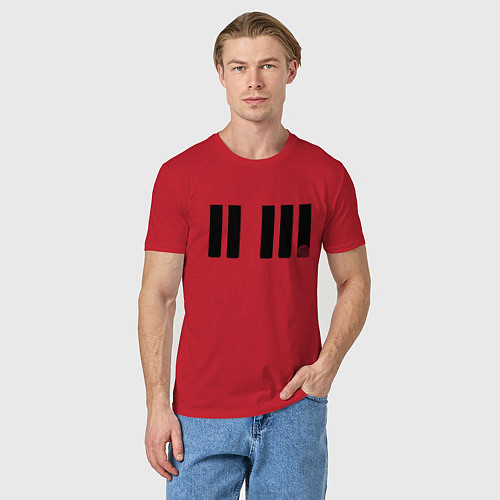 Мужская футболка Отпечаток ноты / Красный – фото 3