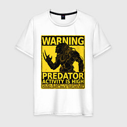 Футболка хлопковая мужская Warning: Predator, цвет: белый