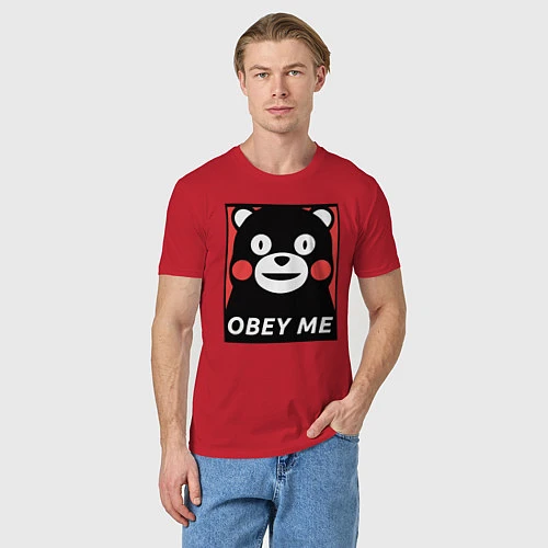 Мужская футболка Kumamon: Obey Me / Красный – фото 3