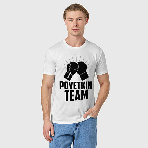 Мужская футболка Povetkin Team / Белый – фото 3