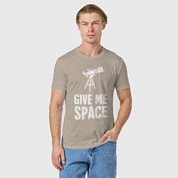 Футболка хлопковая мужская Give me Space, цвет: миндальный — фото 2