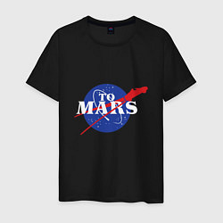 Футболка хлопковая мужская На Марс, цвет: черный