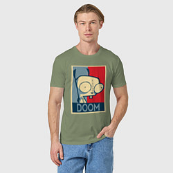 Футболка хлопковая мужская Doom Zim, цвет: авокадо — фото 2