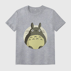 Футболка хлопковая мужская Тоторо удивленный, цвет: меланж