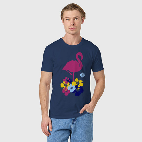 Мужская футболка Фиолетовый фламинго / Тёмно-синий – фото 3
