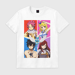 Футболка хлопковая мужская Fairy Tail Team, цвет: белый