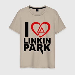 Футболка хлопковая мужская I love Linkin Park, цвет: миндальный