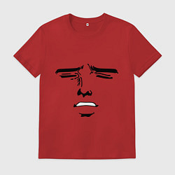 Футболка хлопковая мужская Лицо в стиле аниме, цвет: красный