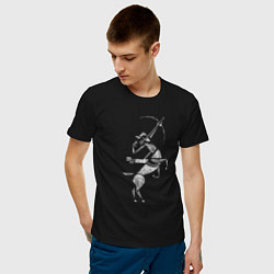 Футболка хлопковая мужская Звездный Стрелец цвета черный — фото 2