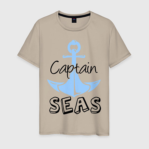 Мужская футболка Captain seas / Миндальный – фото 1