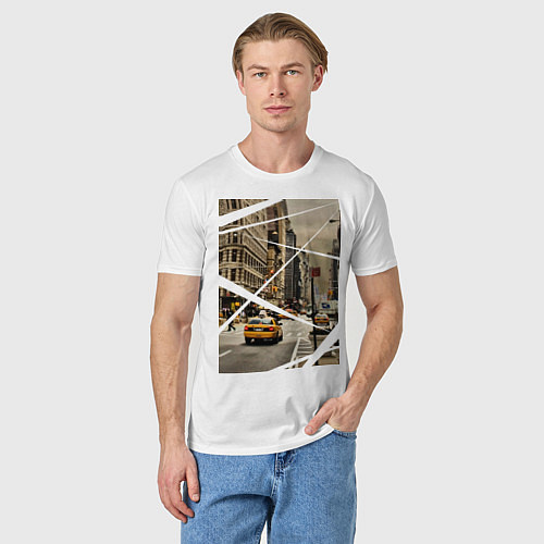 Мужская футболка NY Taxi / Белый – фото 3
