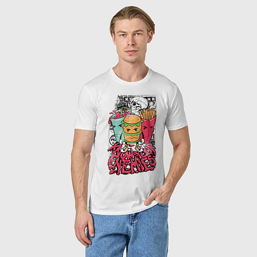 Мужская футболка Angry Food / Белый – фото 3