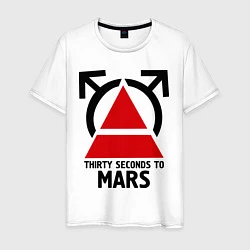 Футболка хлопковая мужская Thirty Seconds To Mars, цвет: белый