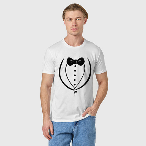 Мужская футболка Cмокинг (tuxedo) / Белый – фото 3