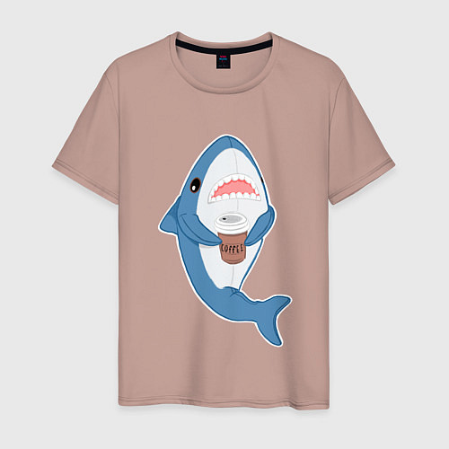 Мужская футболка Hype Shark / Пыльно-розовый – фото 1