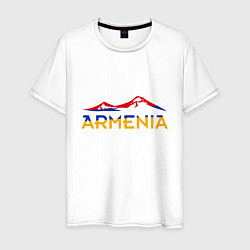 Футболка хлопковая мужская Армения, цвет: белый