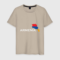 Футболка хлопковая мужская Армения, цвет: миндальный