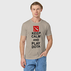 Футболка хлопковая мужская Keep Calm & Play Dota, цвет: миндальный — фото 2