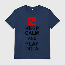 Футболка хлопковая мужская Keep Calm & Play Dota, цвет: тёмно-синий