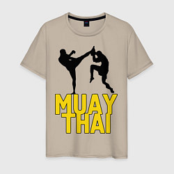 Футболка хлопковая мужская Muay Thai, цвет: миндальный