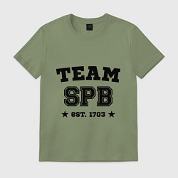 Футболка хлопковая мужская Team SPB est. 1703, цвет: авокадо