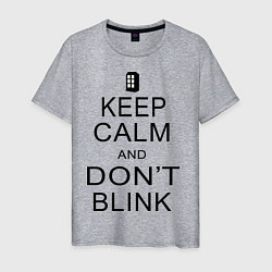 Футболка хлопковая мужская Keep Calm & Don't Blink, цвет: меланж