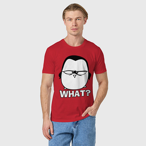 Мужская футболка What? / Красный – фото 3