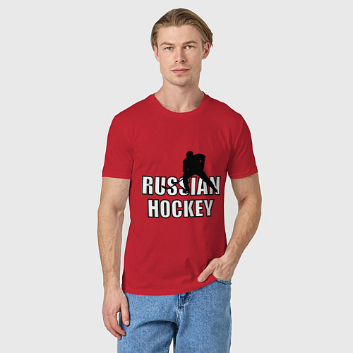 Мужская футболка Russian hockey / Красный – фото 3