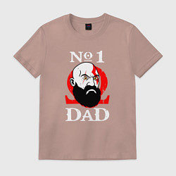 Футболка хлопковая мужская Dad Kratos, цвет: пыльно-розовый