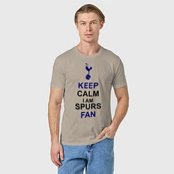 Футболка хлопковая мужская Keep Calm & Spurs fan, цвет: миндальный — фото 2