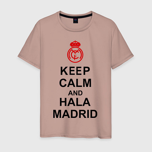Мужская футболка Keep Calm & Hala Madrid / Пыльно-розовый – фото 1