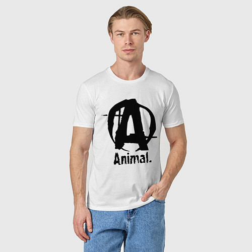 Мужская футболка Animal Logo / Белый – фото 3