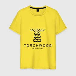 Футболка хлопковая мужская Torchwood Institute, цвет: желтый