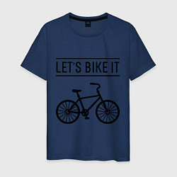 Футболка хлопковая мужская Lets bike it, цвет: тёмно-синий