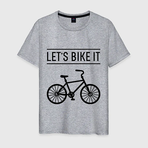 Мужская футболка Lets bike it / Меланж – фото 1