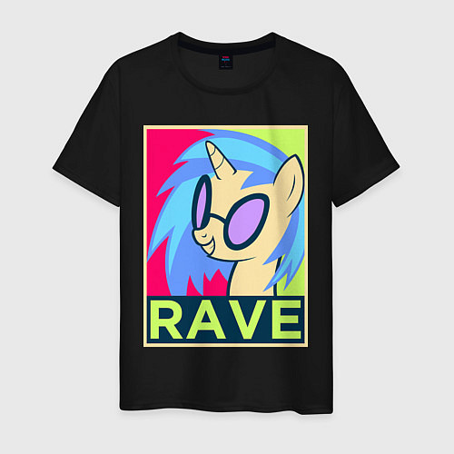 Мужская футболка DJ Pon-3 RAVE / Черный – фото 1