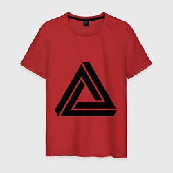 Футболка хлопковая мужская Triangle Visual Illusion цвета красный — фото 1