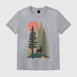 Футболка хлопковая мужская Forest Adventure, цвет: меланж
