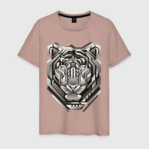 Мужская футболка Geometric tiger / Пыльно-розовый – фото 1