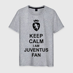 Футболка хлопковая мужская Keep Calm & Juventus fan, цвет: меланж