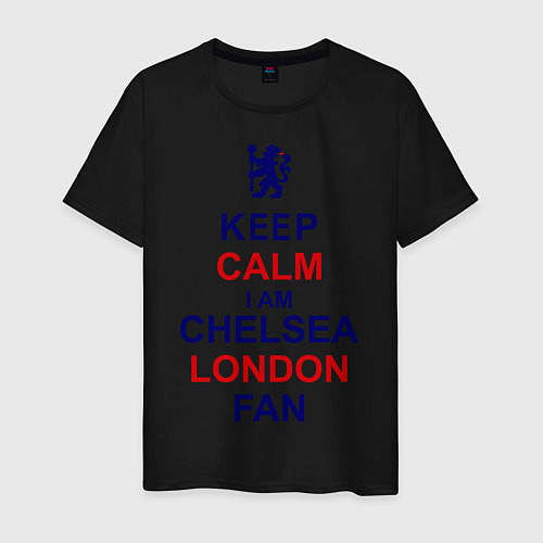 Мужская футболка Keep Calm & Chelsea London fan / Черный – фото 1