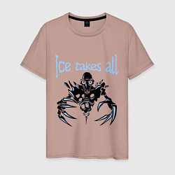 Футболка хлопковая мужская Ice Takes All, цвет: пыльно-розовый