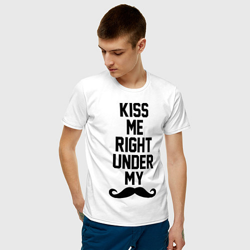 Мужская футболка Kiss me / Белый – фото 3