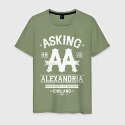 Футболка хлопковая мужская Asking Alexandria: England, цвет: авокадо
