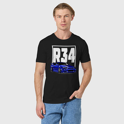 Мужская футболка R34 Nissan / Черный – фото 3