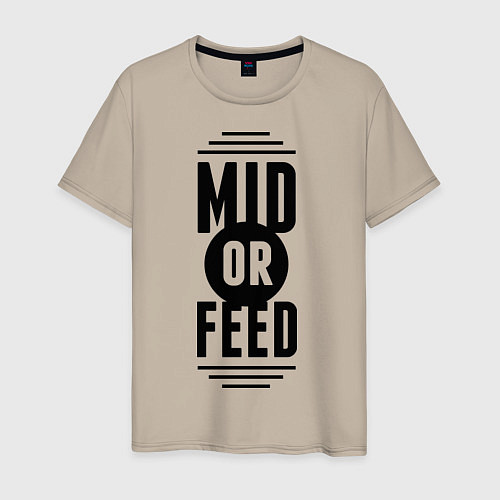 Мужская футболка Mid or feed / Миндальный – фото 1