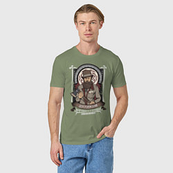 Футболка хлопковая мужская Достоевский Федор, цвет: авокадо — фото 2