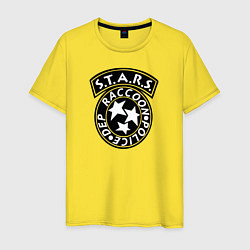 Футболка хлопковая мужская STARS RACCOON CITY, цвет: желтый