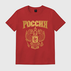 Футболка хлопковая мужская Россия, цвет: красный